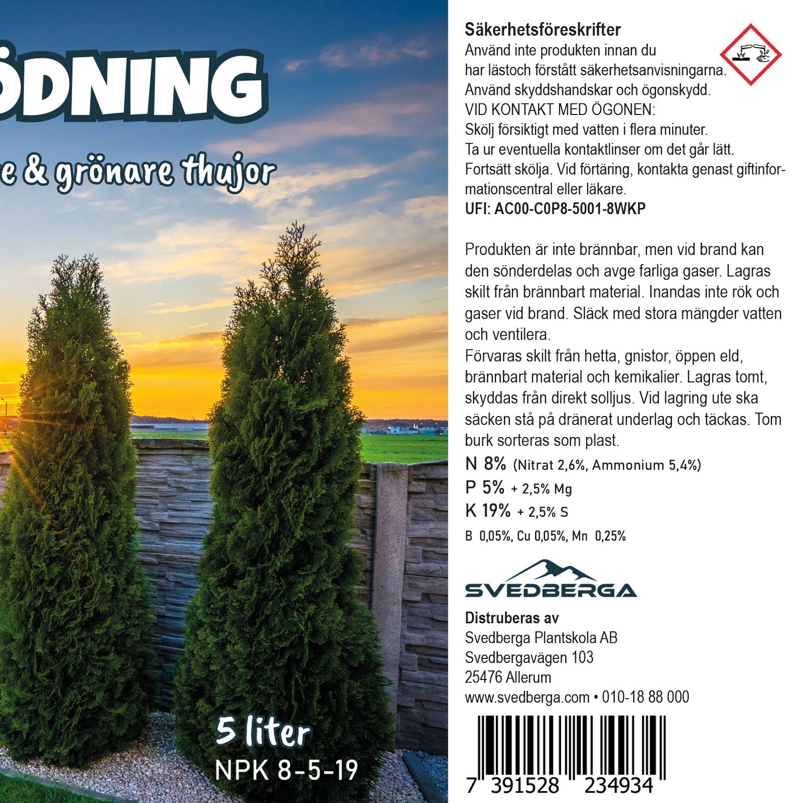 Thujagödning 5 liter ∼ 6kg, Fraktfri.