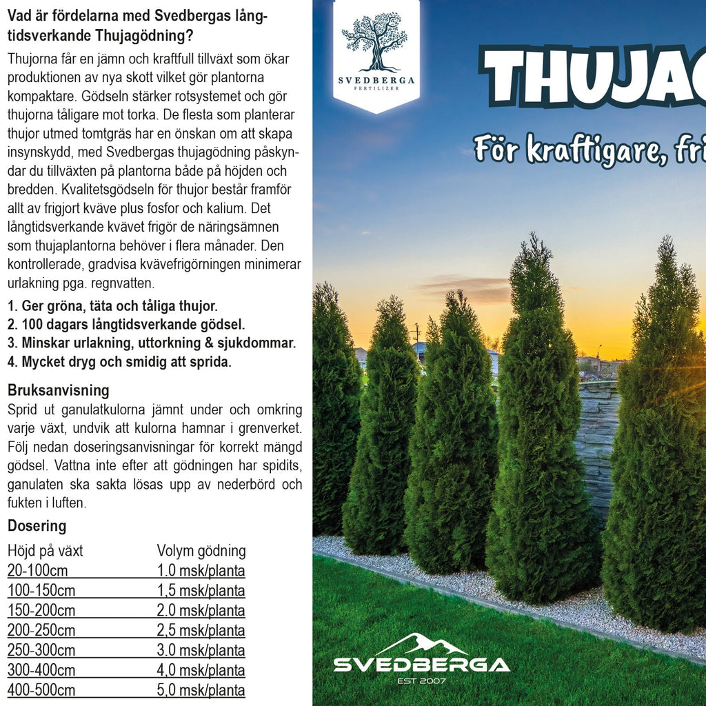 Thujagödning 5 liter ∼ 6kg, Fraktfri.