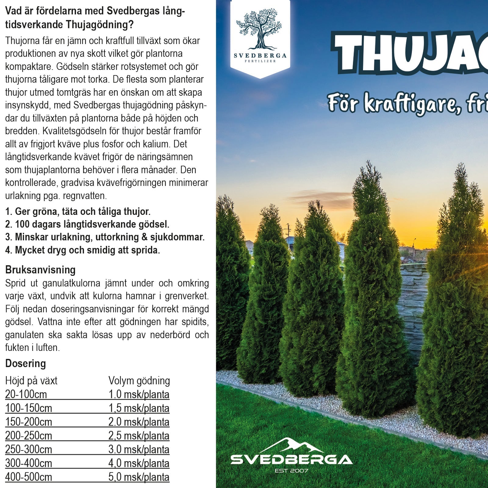 Thujagödning 5 liter ∼ 6kg, Fraktfri.