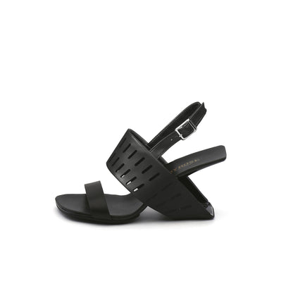 Abstract Double Strap Slingback Sandals-0