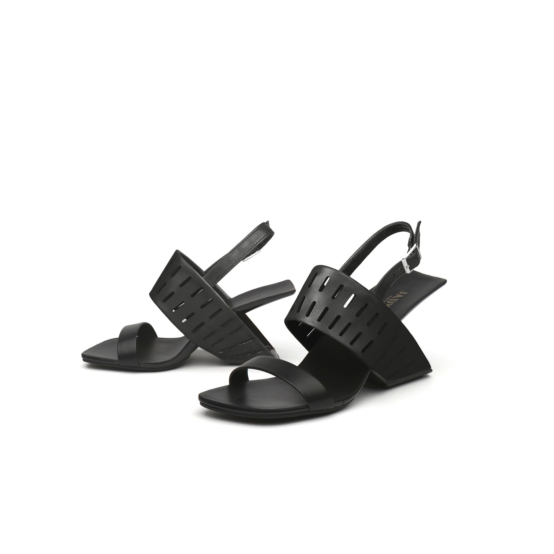Abstract Double Strap Slingback Sandals-4
