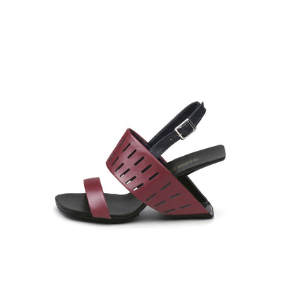 Abstract Double Strap Slingback Sandals-6