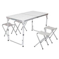 Foldable Portable Sturdy Camping Table With Four Chairs