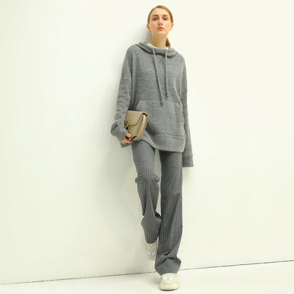 All-Around Warm Striped Grey Wool Pants-1