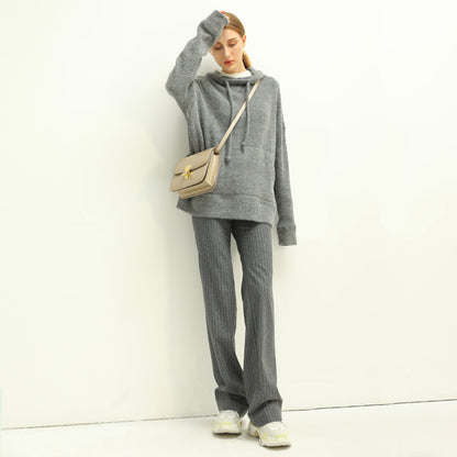 All-Around Warm Striped Grey Wool Pants-3
