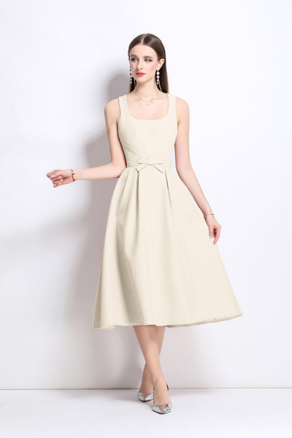 American Classic Slim Fit Waist Cinching Midi Dress-4
