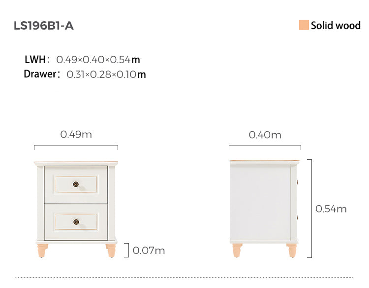 American Minimalist White Bedside Cabinet-3