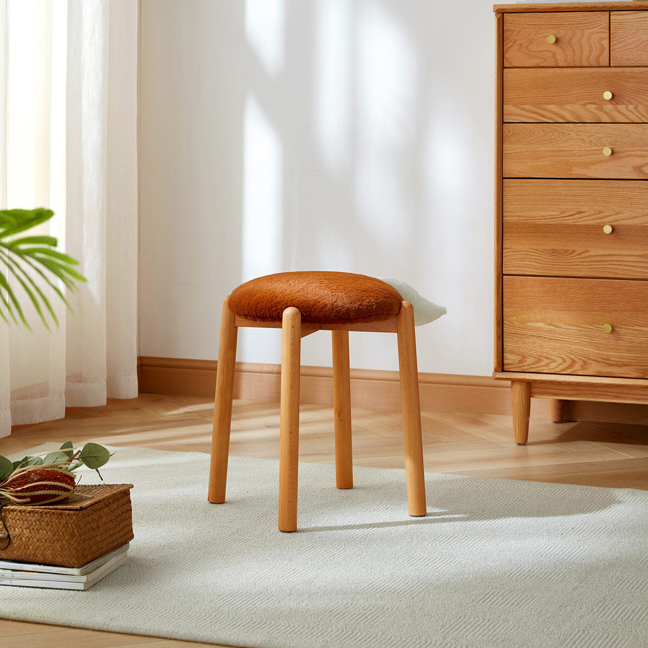 Animal Tails Creative Soft Plush Backless Stool-0