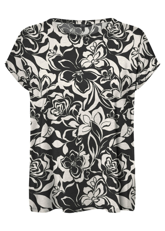 AVA PLAIN SS TOP AOP