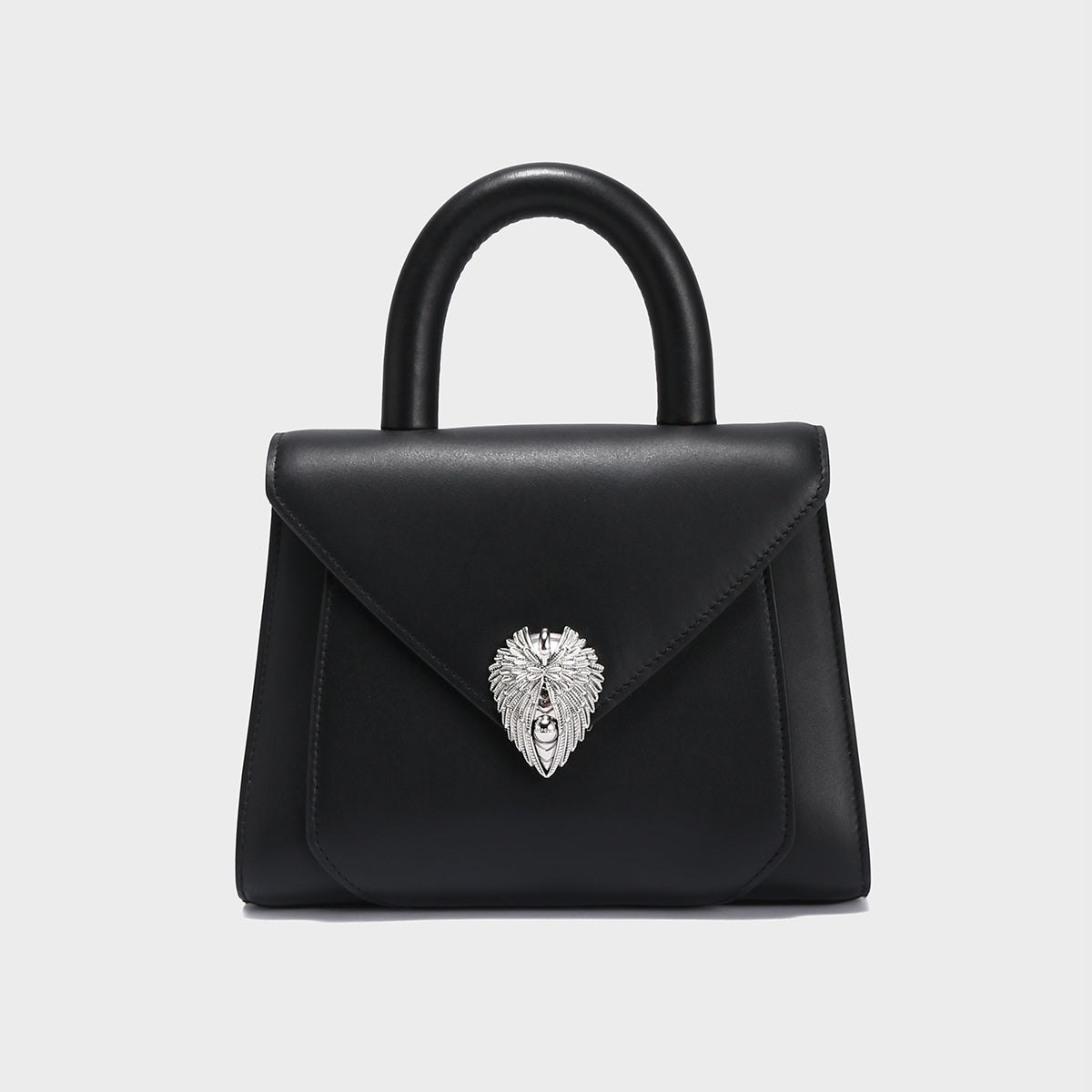 Avant Garde Silver Chain Strap Leather Satchel-5