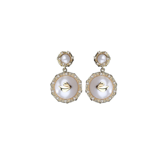 Baroque Swan Gold Earrings-0