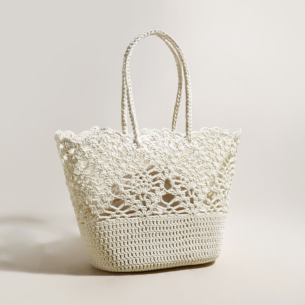 Beach Floral  Crochet Tote Bag-4