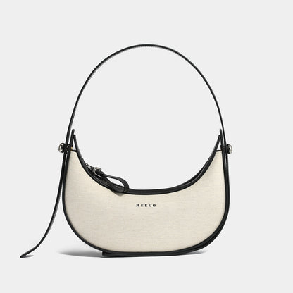 Black and White Crescent Bag-0