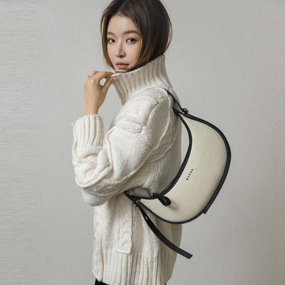 Black and White Crescent Bag-2