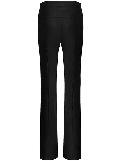 Black High-Waisted Flare Pants-4
