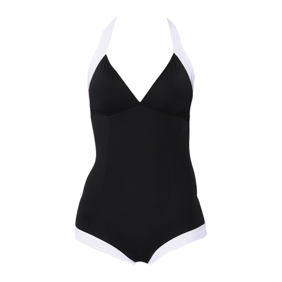 Black Vintage One Piece Swimsuit-3