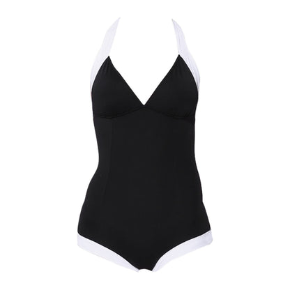 Black Vintage One Piece Swimsuit-3