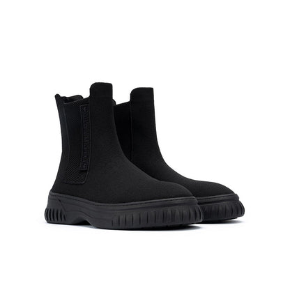 British Style Thick Soled Sporty Chelsea Ankle Boots-1