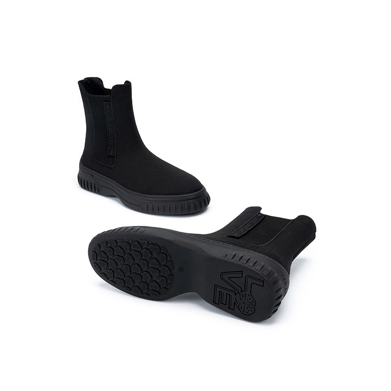 British Style Thick Soled Sporty Chelsea Ankle Boots-2