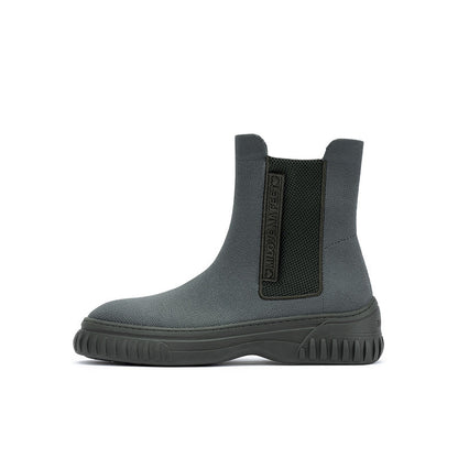 British Style Thick Soled Sporty Chelsea Ankle Boots-5