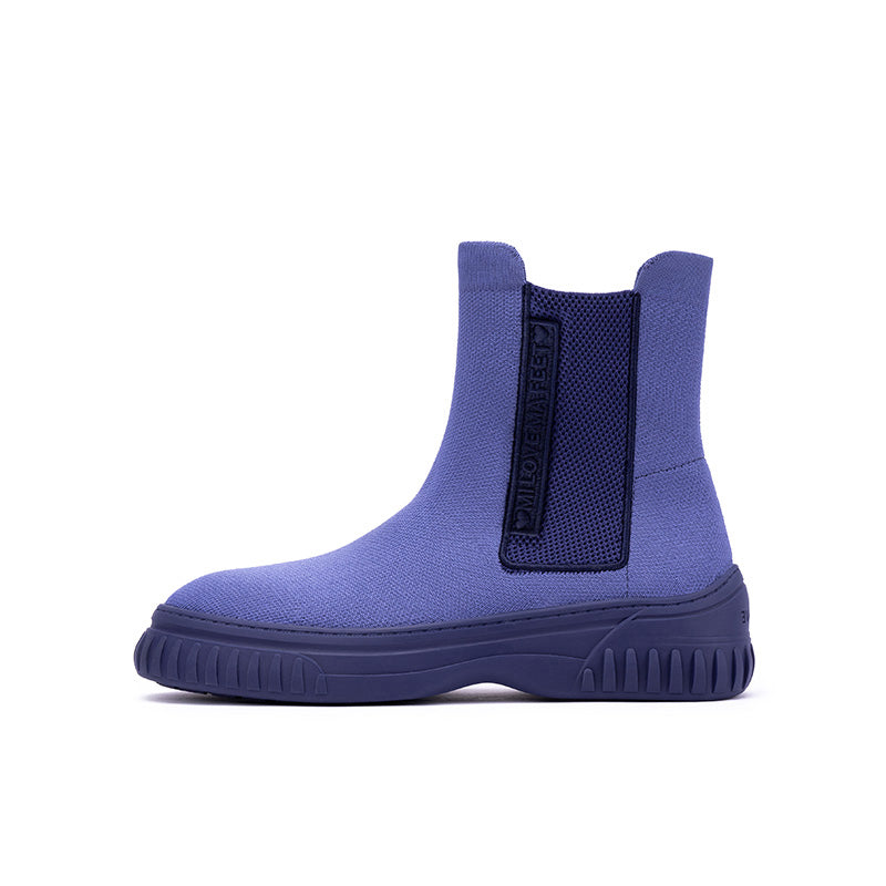 British Style Thick Soled Sporty Chelsea Ankle Boots-7