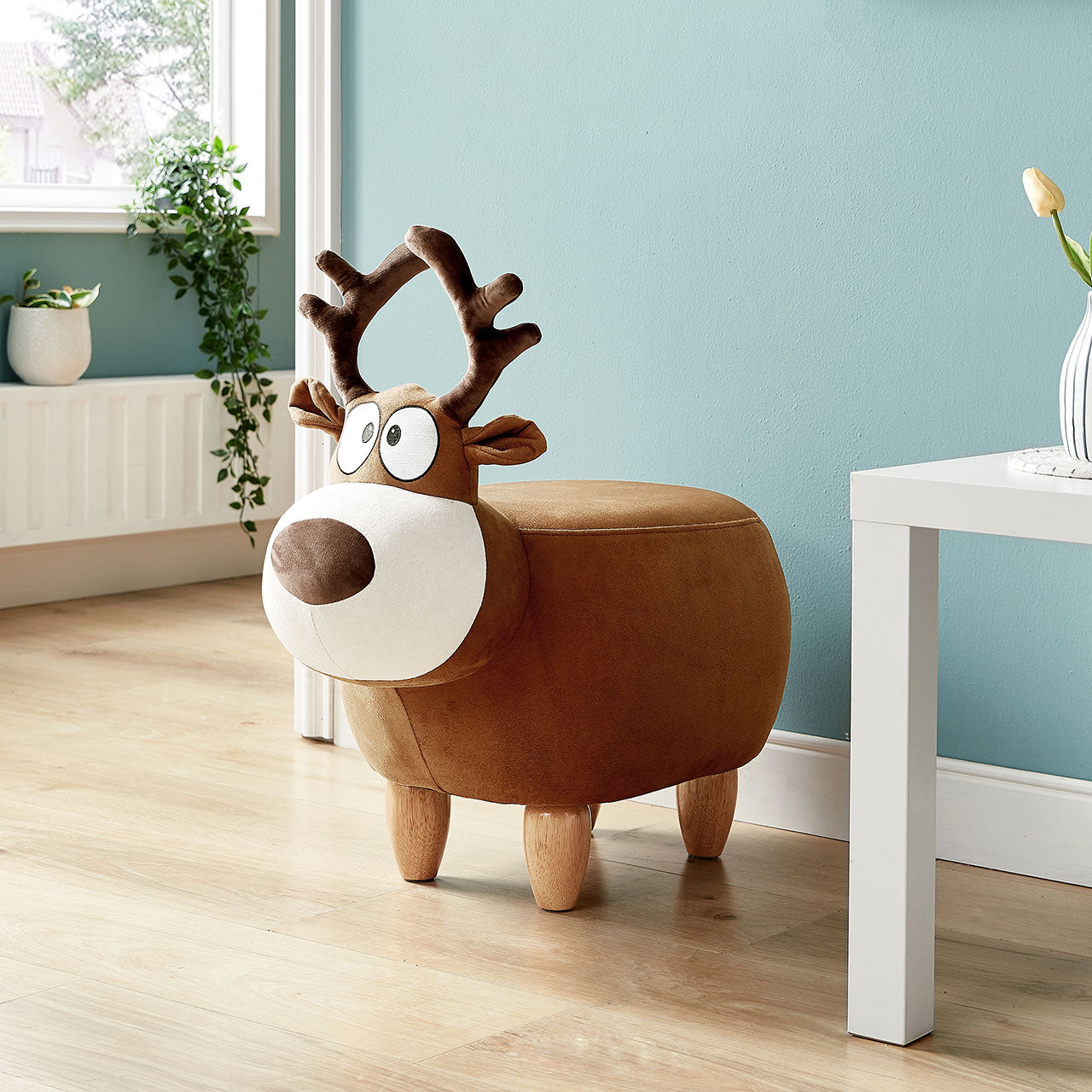 Buddy Reindeer Kids Brown Stool-0
