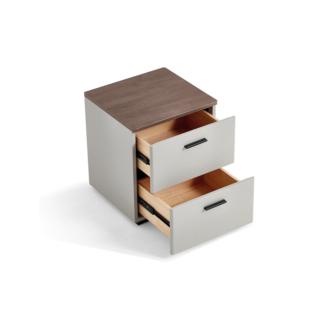 Cappuccino 2 Drawer Taupe Bedside Table-1