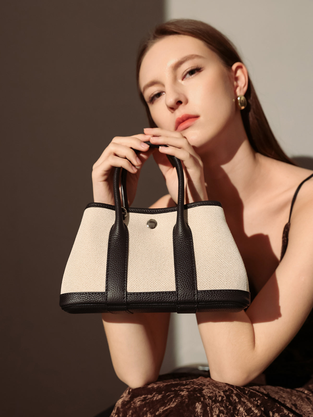 Carefree Canvas and Leather Top Handle Bag-3