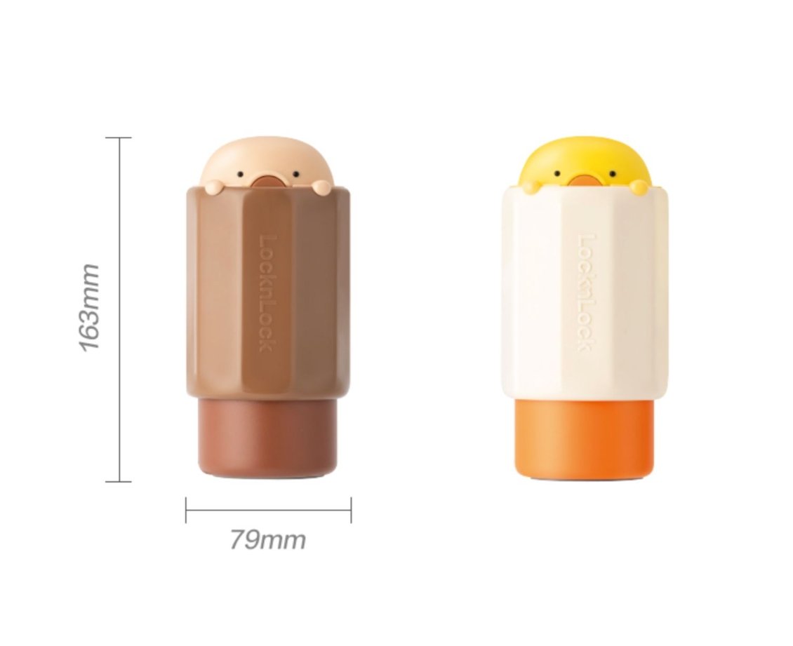 Cartoon Duckie Kids Soft Straw 300ml Yellow Leak Proof Insulated Water Bottle-2