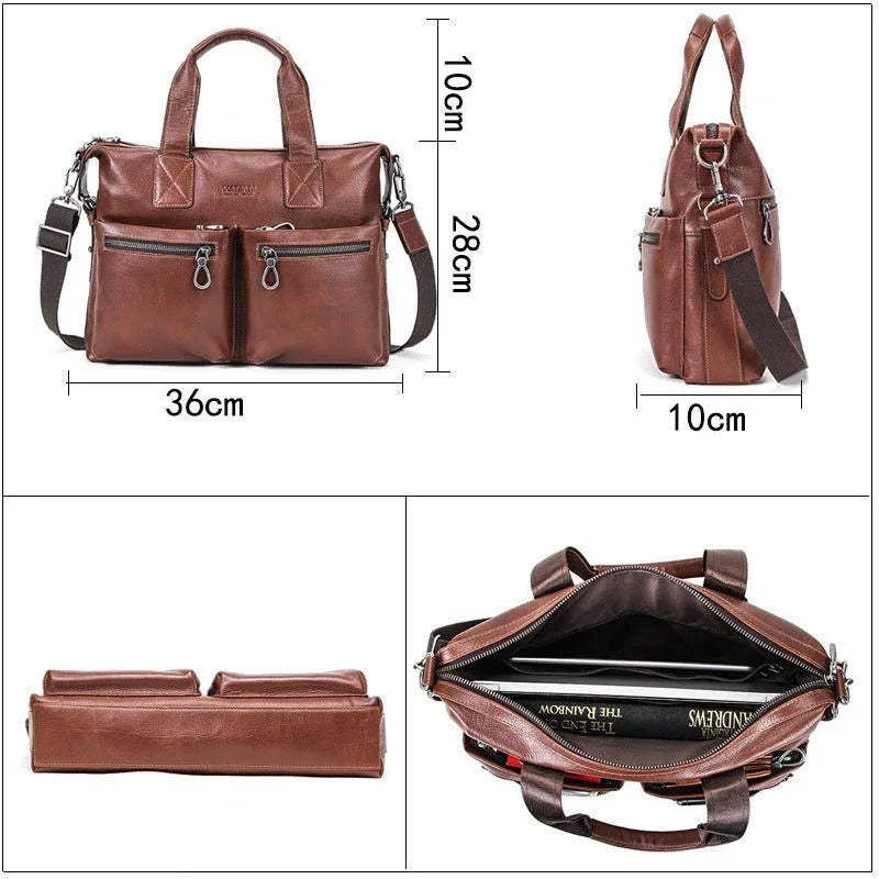 Casual Leather Briefcase Men's Computer Shoulder Bag