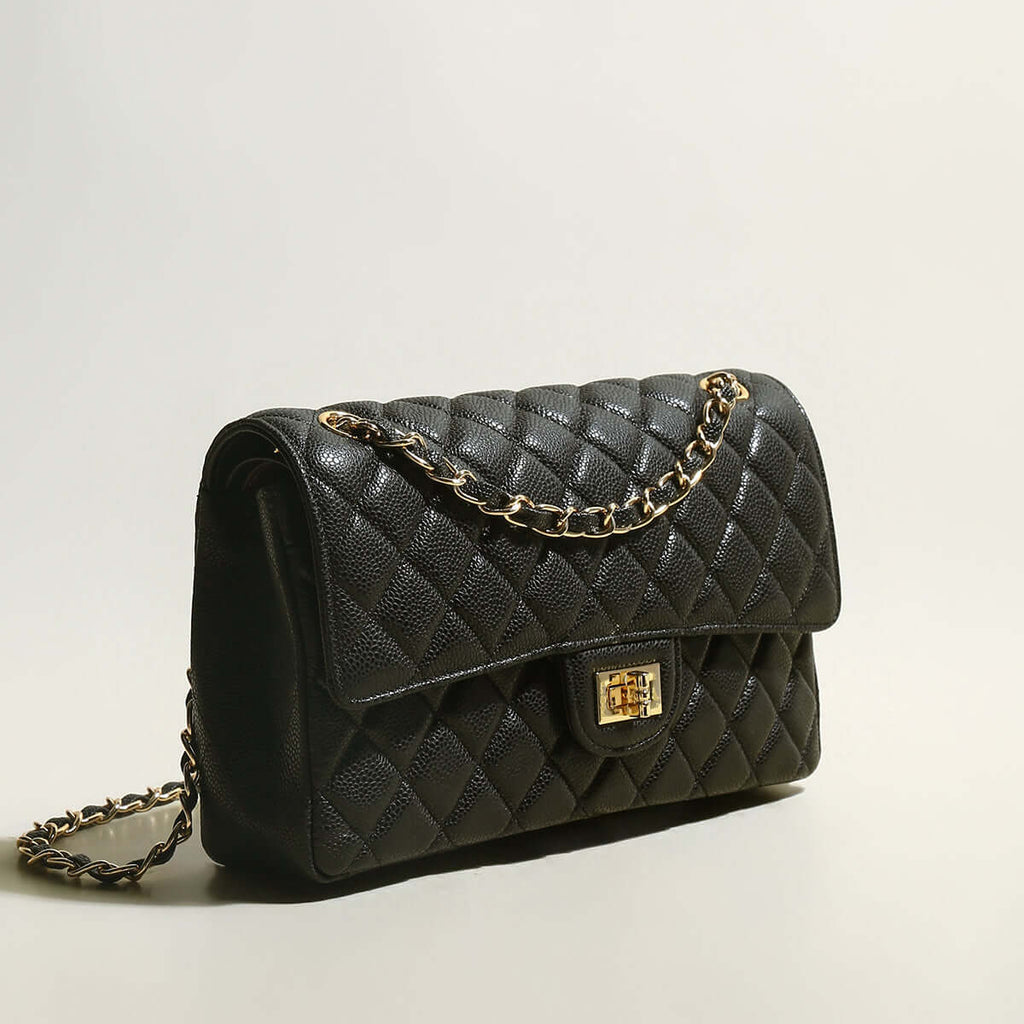 Classic Black Quilted Flap Shoulder Bag-1