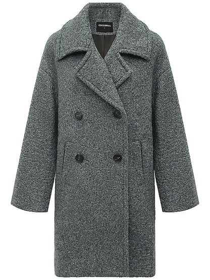 Classic Double-Breasted Napoleonic Grey Trench Coat-3