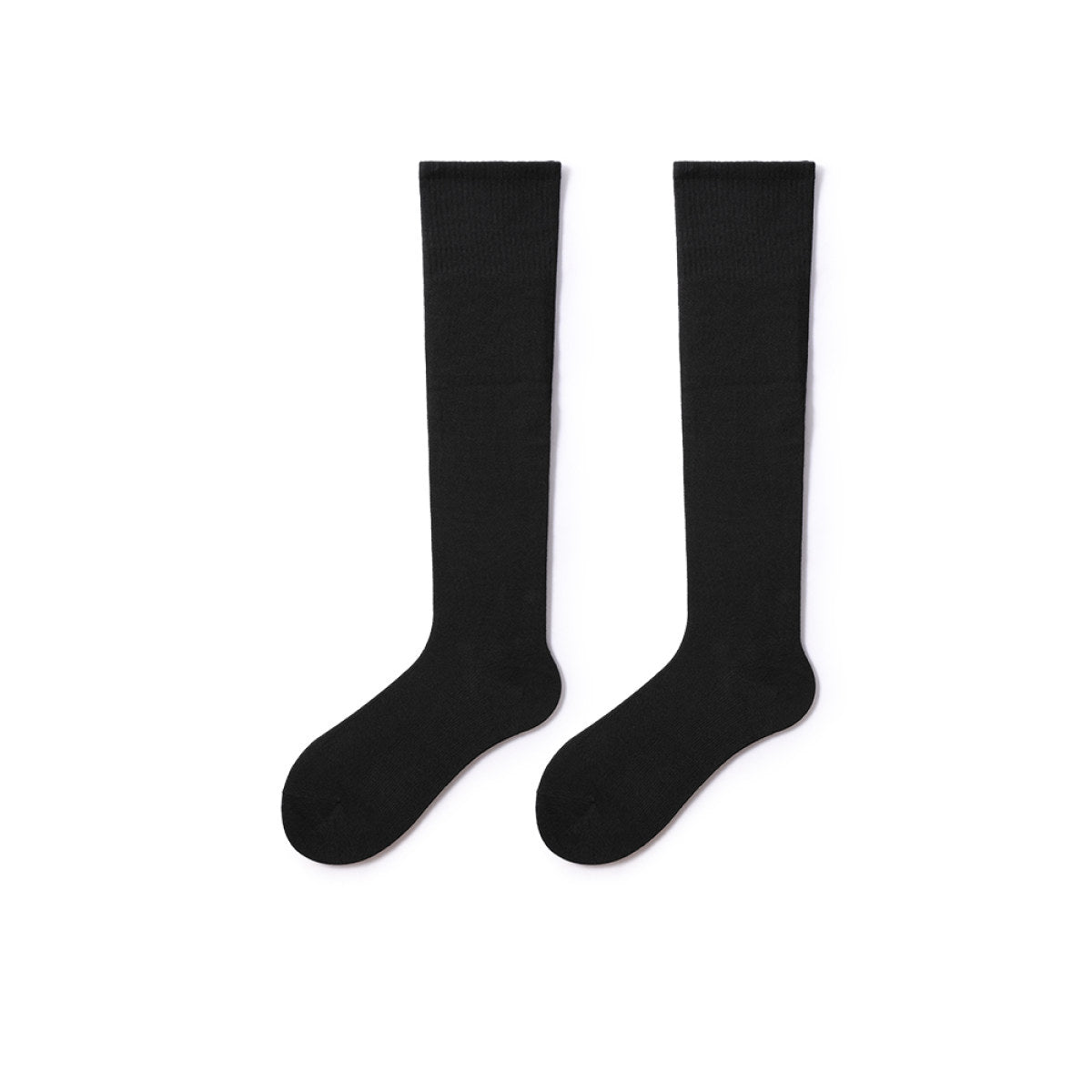 Classic Everyday 36cm All-season Women Black Knee High Socks-0