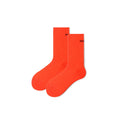 Color Boost All-season Women Orange Fitness Crew Socks-0