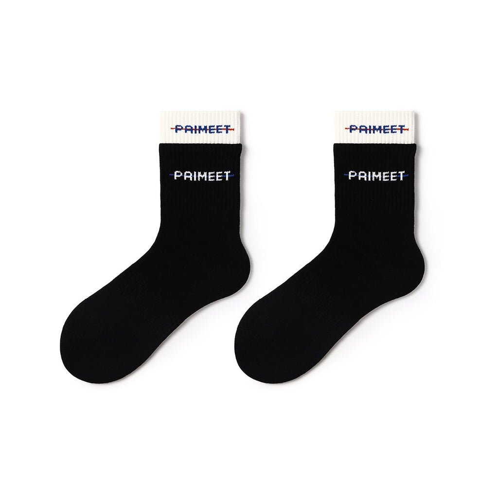 Color Contrast All-season Unisex 5pcs Crew Socks Set-3