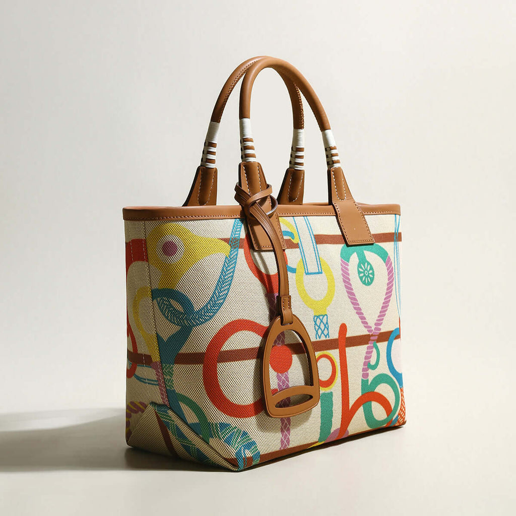 Colorful Abstract Top Handle Bag-4