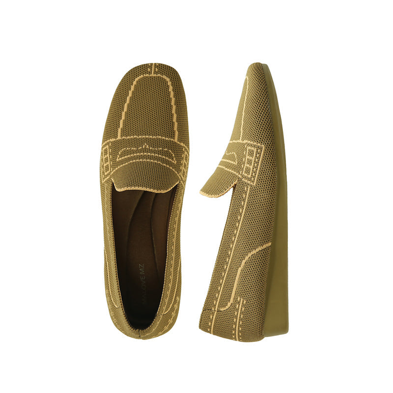 Comfortable Slip On Square Toe Loafers-1