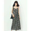 Dainty Floral Black Slip Dress-0
