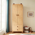 Dear Bear Kids Oak Wardrobe-0