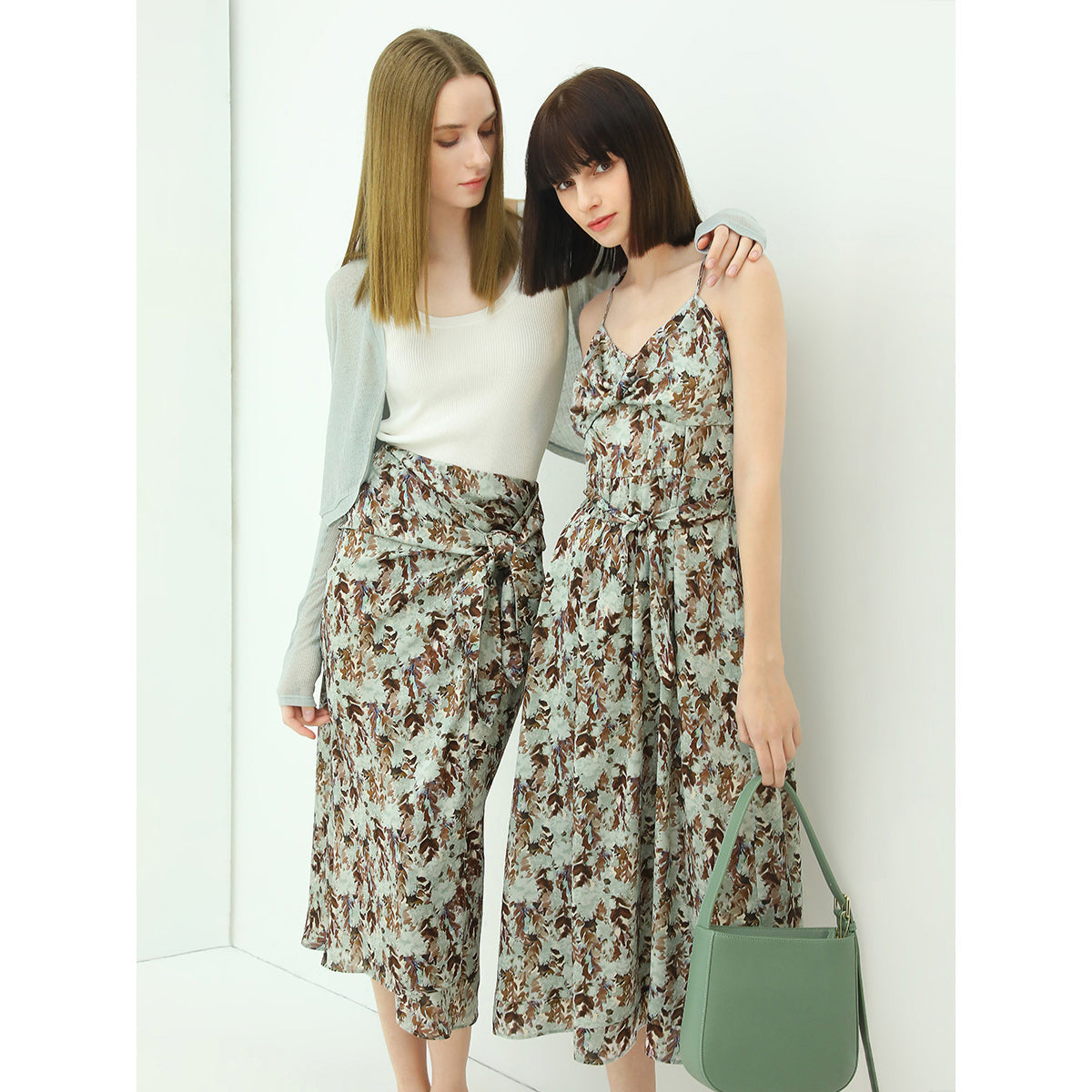 Delicate Grassland Green Strappy Chiffon Maxi Dress-2