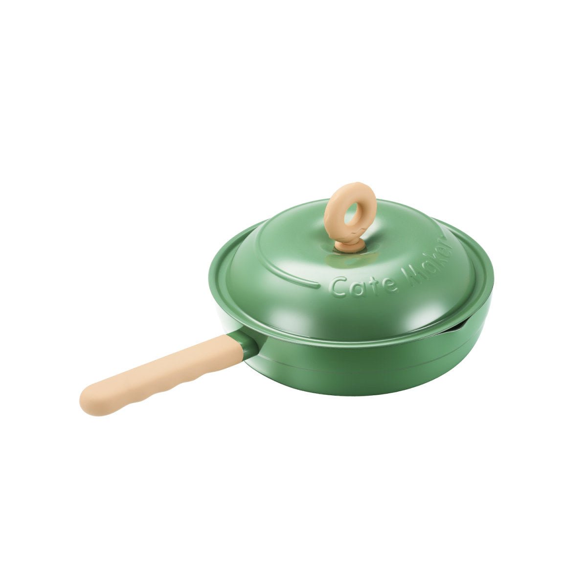 Donut Lightweight 28cm Green Non-stick Enamel-coated Frying Pan - A Dash of Girlish Delight-2