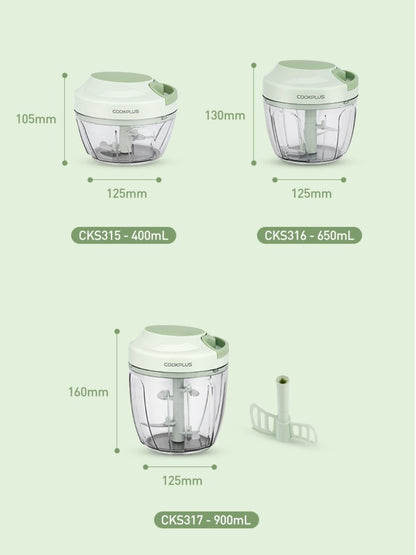 Easy Spin Multifunction 900ml Mint Vegetable Chopper - Effortless Food Preparation-3
