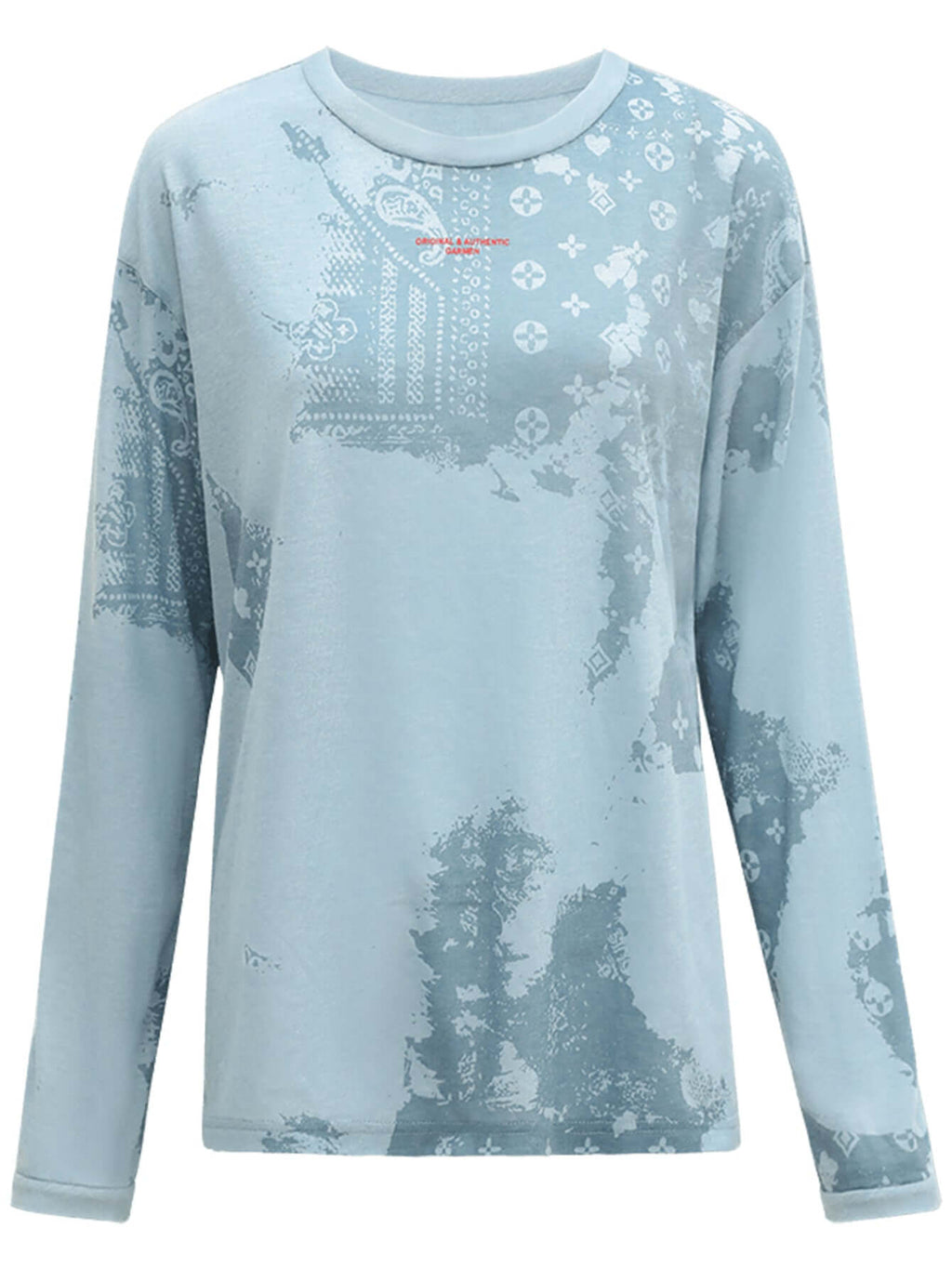 Edgy Printed Blue Long-sleeve Tee-3