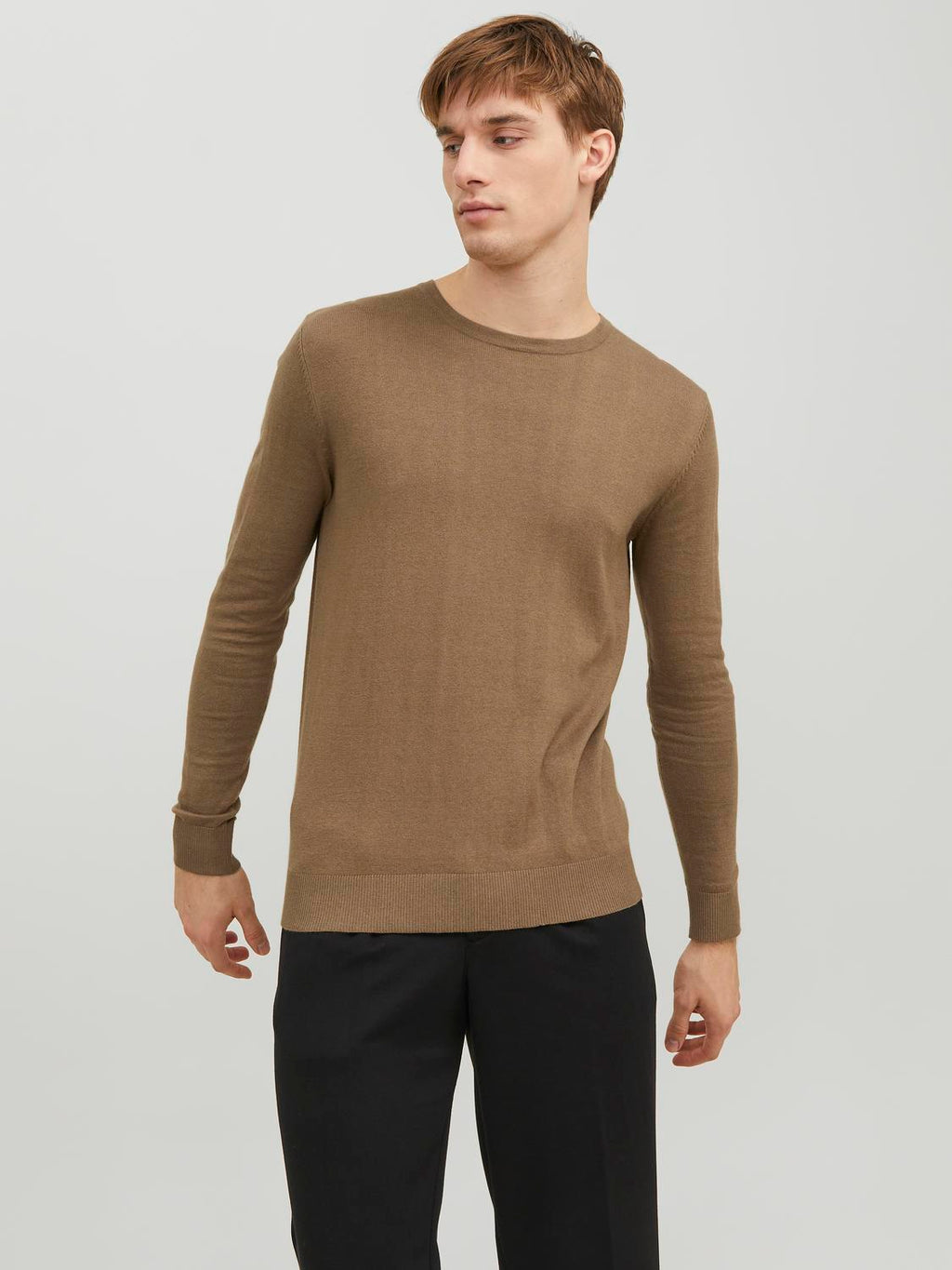 EMIL KNIT CREW NECK - STICKAT HERRTRÖJA