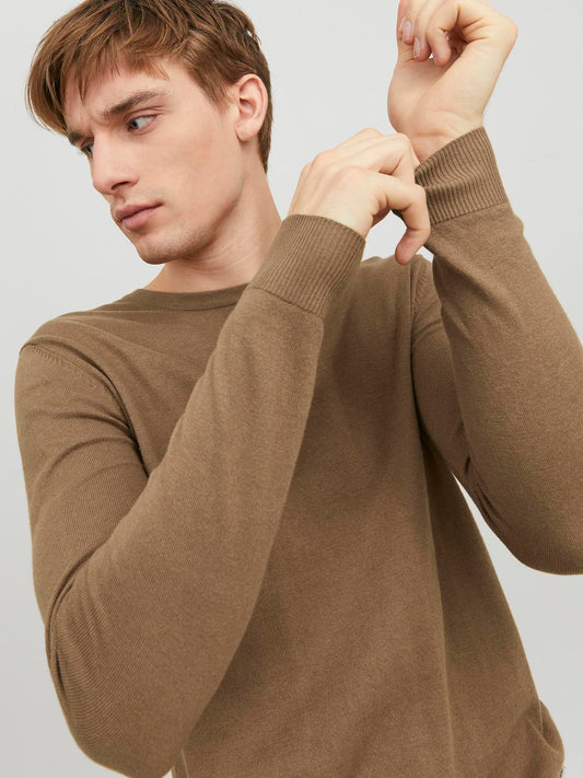 EMIL KNIT CREW NECK - STICKAT HERRTRÖJA