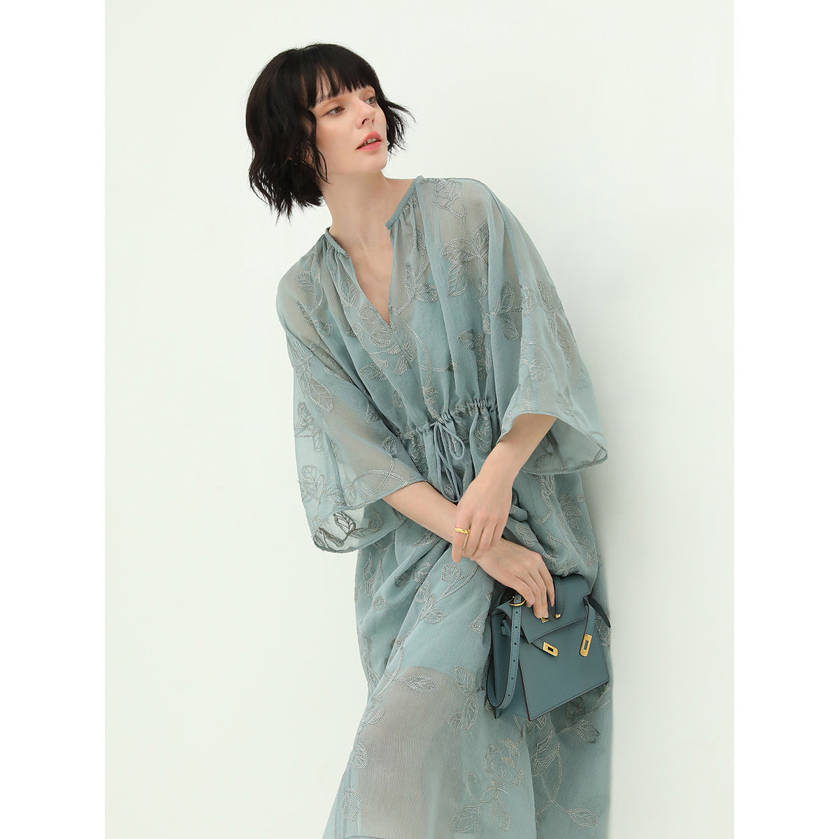 Flimsy Sheer Blue Two Piece Dress-1