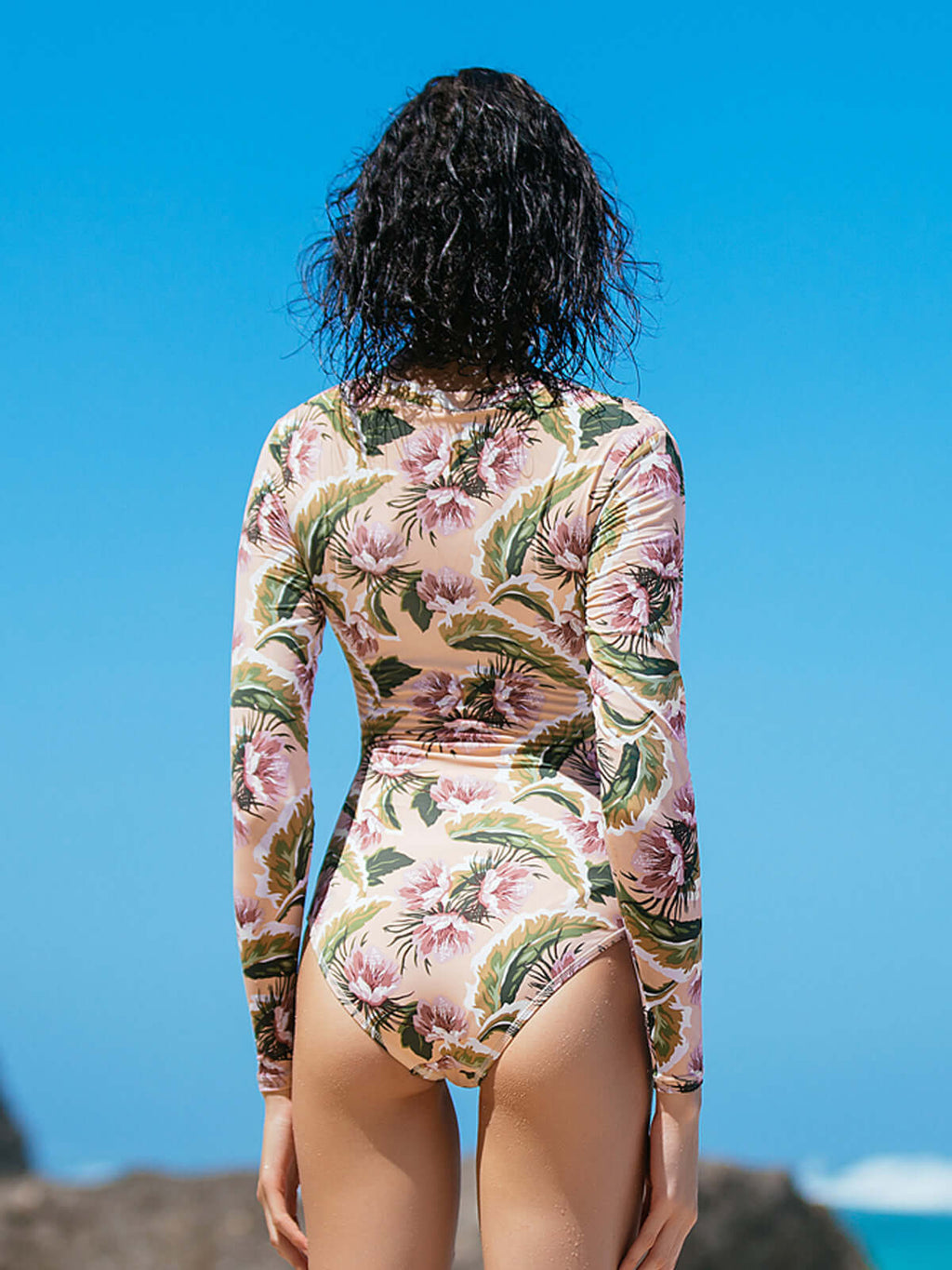 Floral One Piece Surf Swimsuit-2