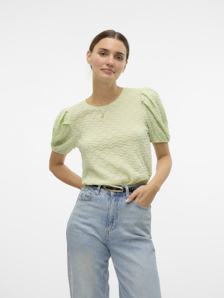 Bluse mit Blumenmuster und Puffärmeln