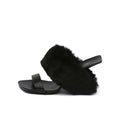 Fluffy Faux Fur Wedge Mules-0