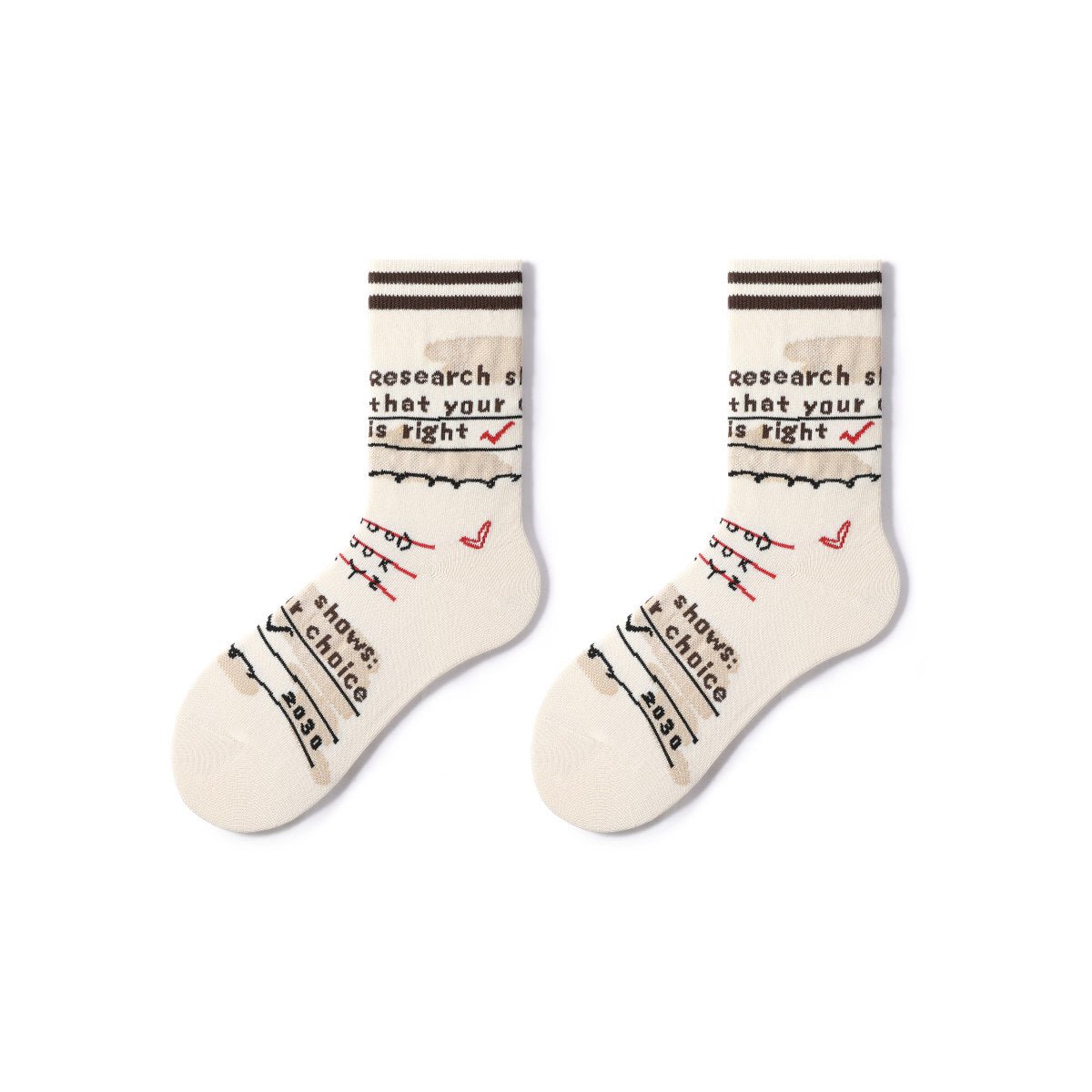 Full Note Retro Sporty All-season Women 5pcs Crew Socks Set-3